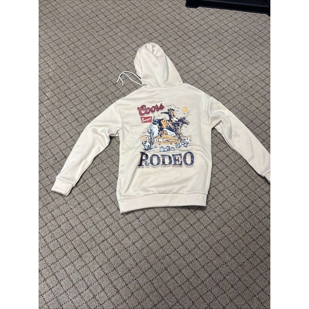 Coors Banquet Rodeo Hooded Sweatshirt Medium SEE PICS - Picture 4 of 5